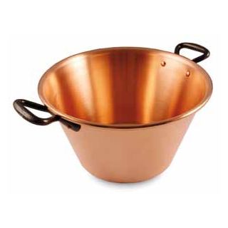 Copper jam pot - jam bassin Ø 26,5 cm - 4 Liter - Smooth Thick walled