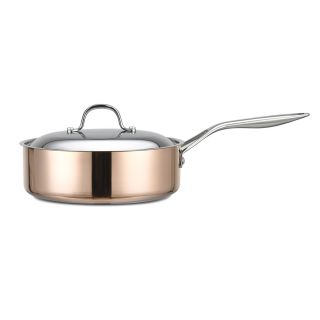 BAUMALU Bchef copper sauté pan with lid induction  Ø 24 cm H 8 cm 3,4 Liter