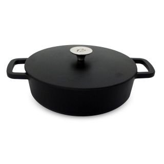 Cast iron stock pot - Dutch oven - Black Ø 26 cm - Round - Black - Flat - 3,2 Liter
