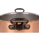Soup pot copper Ø 24 cm, tinned with high walls, cast iron handle and lid