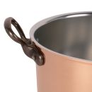 Soup pot copper Ø 24 cm, tinned with high walls, cast iron handle and lid