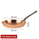Pure Copper frying pan Ø 28 cm Thick-walled for...