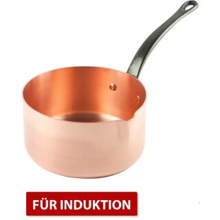 Copper saucepan for making caramel 16cm thick-walled - smooth