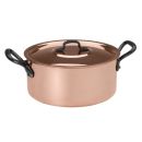 Tinned copper stock pot with lid Ø 24 cm thick walled