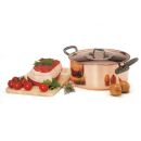 Tinned copper stock pot with lid Ø 28 cm thick walled