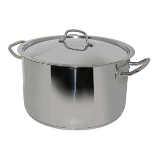 5mm Base Professional 4L Stainless Steel Casserole Cooking Stock Pot Glass Lid 