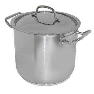 Professional stainless steel soup pot with lid Ø 24 cm H 22 cm 9 Liter