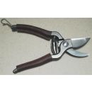 Secateurs with leather handles