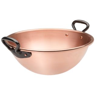 Copper Beating Bowl with cast iron handles