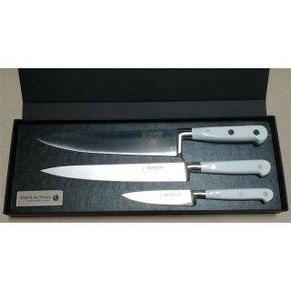Au Nain forged knives Ideal white Set: Chefs knife 20cm Meat knife 20cm Paring knife 10cm