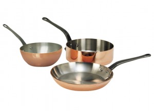 Copper pots and pans at de Buyer