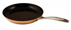 Copper pan with nonstick coating